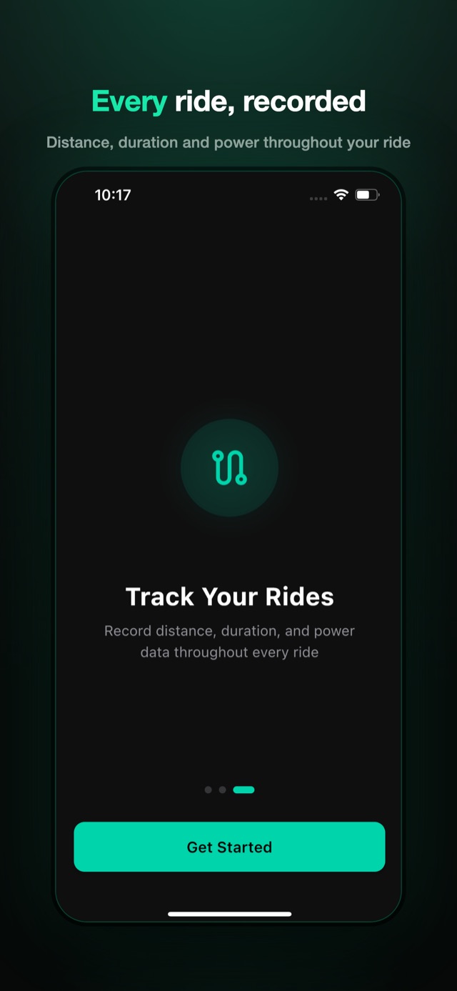 Track distance, duration and power across your ride